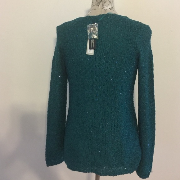 🆕 Apt.9 Green Sparkle Lined Sweater MP - Picture 2 of 4